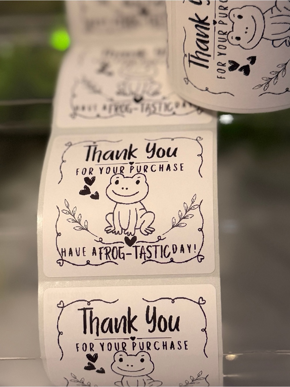 200 Cute Frog Thank You Stickers 2x2 Have a Frog-Tastic Day Small Business